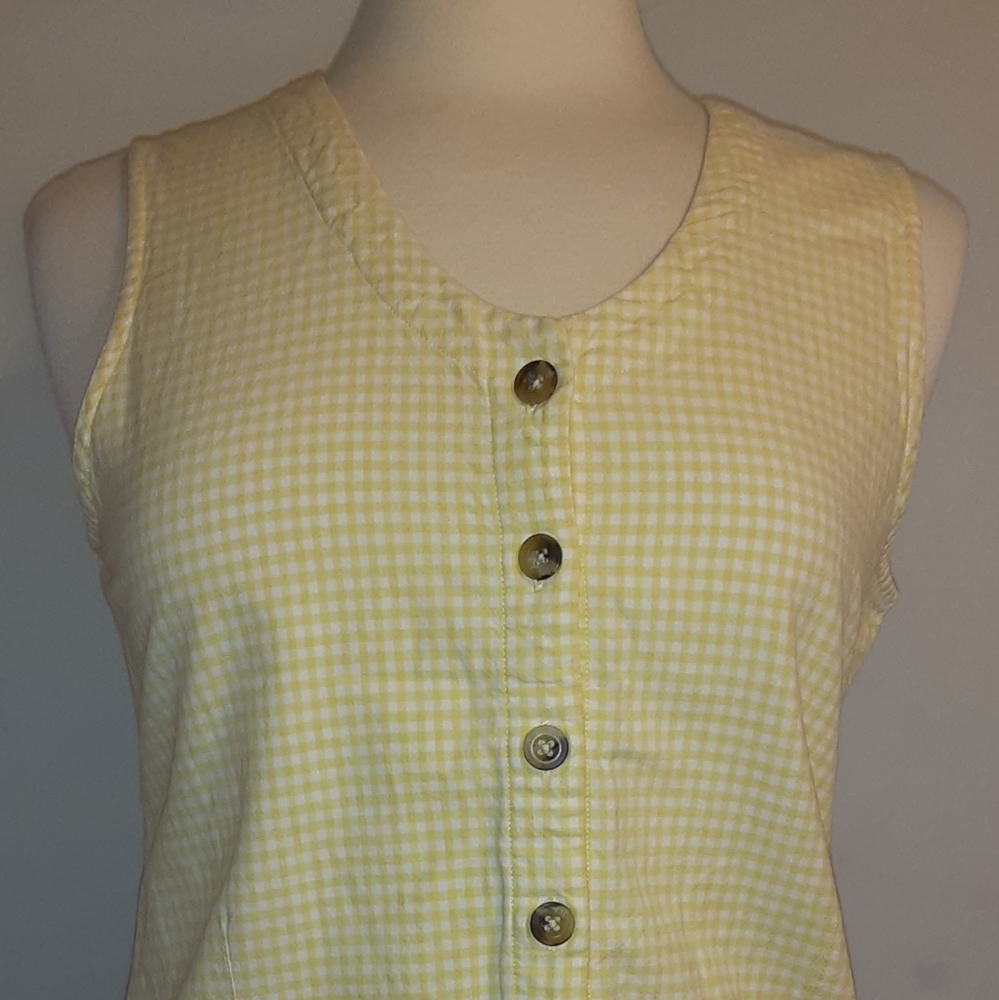 Woolrich plaid checked small muscle shirt v-neck top blouse Sleeveless y…